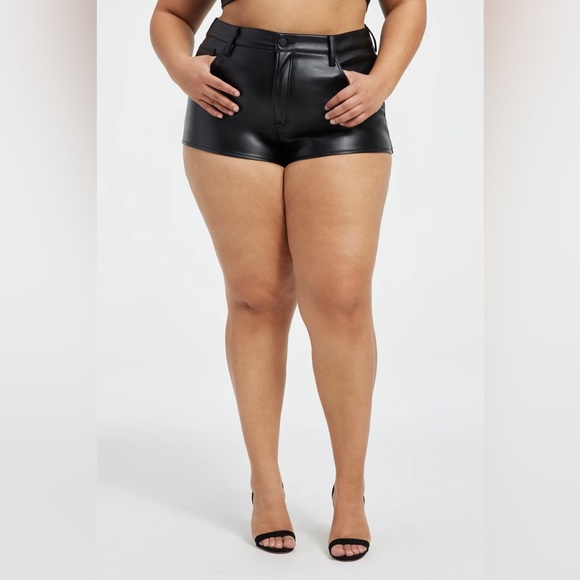 Good American Faux Leather Micro Shorts - Picture 3 of 7